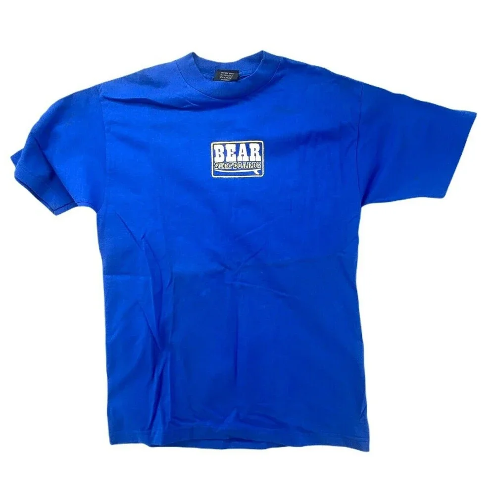 Bear Surfboards Shirt Men Size Medium Blue Logo USA Made Y2K 1990's Surf Graphic - Picture 7 of 7
